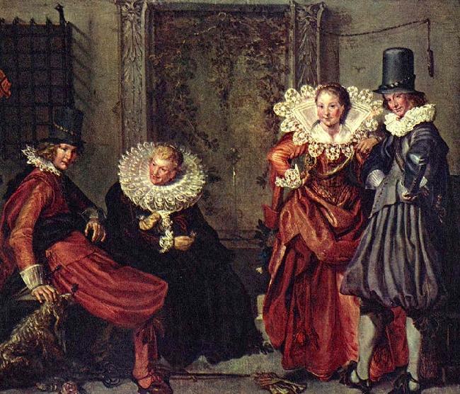 Willem Pieterszoon Buytewech Dignified couples courting France oil painting art